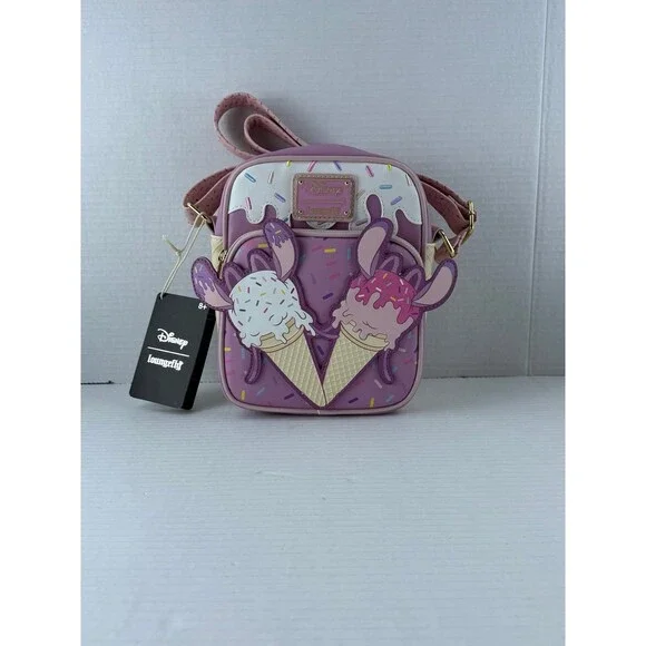 Loungefly Disney Lilo & Stitch Angel Ice Cream Cone Crossbody Bag - Picture 1 of 4